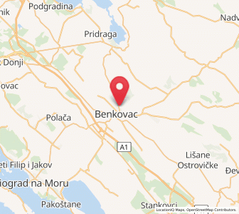 Map of Benkovačko Selo, County of Zadar