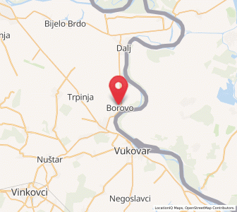 Map of Borovo, Vukovar-Sirmium