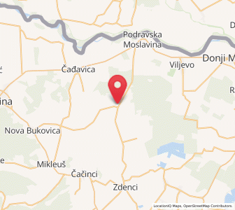 Map of Crnac, County of Virovitica-Podravina