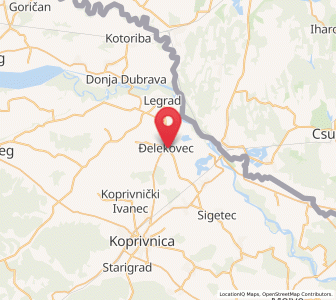 Map of Ðelekovec, County of Koprivnica-Križevci