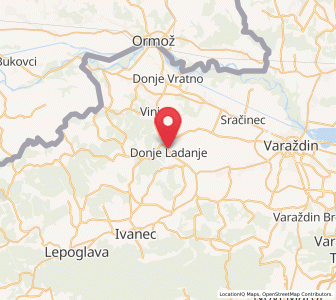 Map of Donje Ladanje, County of Varaždin