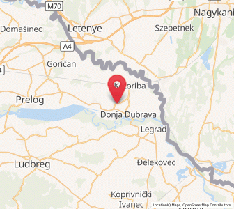 Map of Donji Vidovec, County of Međimurje