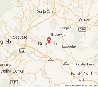 Map of Dugo Selo, County of Zagreb