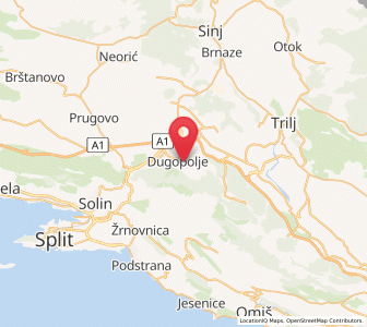 Map of Dugopolje, Split-Dalmatia