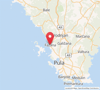 Map of Fazana, Istria