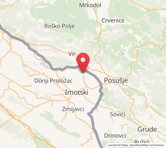 Map of Gornji Vinjani, Split-Dalmatia