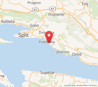 Map of Grljevac, Split-Dalmatia