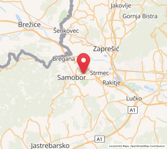 Map of Hrastina Samoborska, County of Zagreb