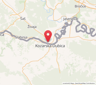 Map of Hrvatska Dubica, County of Sisak-Moslavina