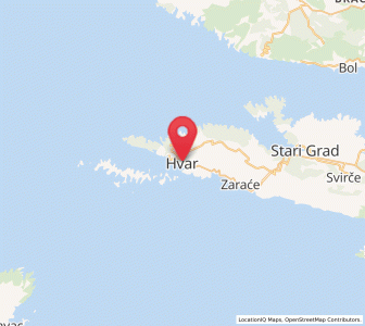Map of Hvar, Split-Dalmatia