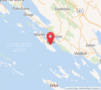 Map of Jezera, Šibenik-Knin