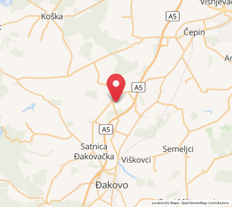Map of Josipovac Punitovački, County of Osijek-Baranja