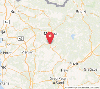 Map of Karojba, Istria