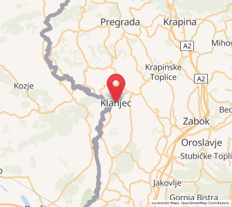 Map of Klanjec, County of Krapina-Zagorje
