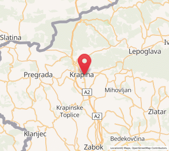 Map of Krapina, County of Krapina-Zagorje