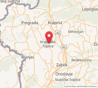 Map of Krapinske Toplice, County of Krapina-Zagorje