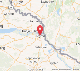 Map of Legrad, County of Koprivnica-Križevci