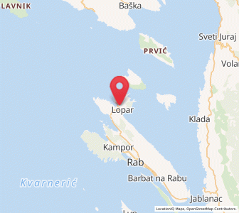 Map of Lopar, County of Primorje-Gorski Kotar