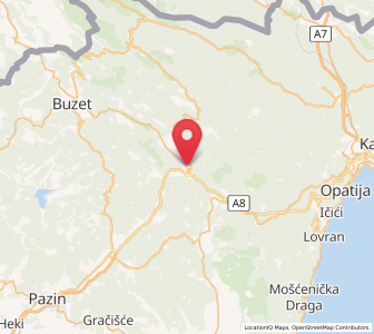 Map of Lupoglav, Istria