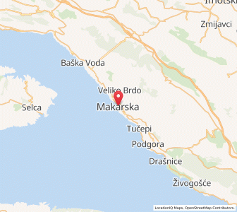 Map of Makarska, Split-Dalmatia