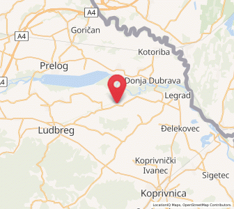 Map of Mali Bukovec, County of Varaždin