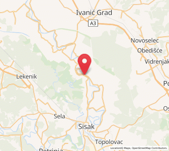 Map of Martinska Ves, County of Sisak-Moslavina