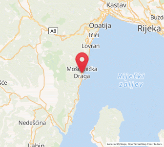 Map of Moscenicka Draga, County of Primorje-Gorski Kotar