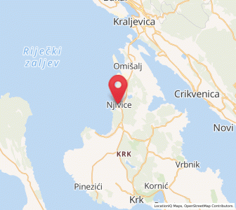 Map of Njivice, Krk, County of Primorje-Gorski Kotar