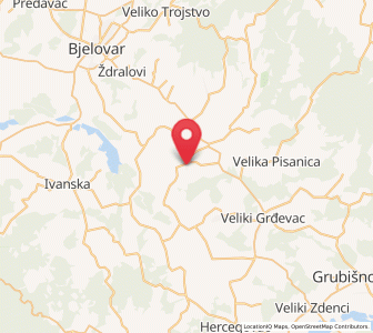 Map of Nova Rača, Bjelovar-Bilogora