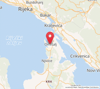 Map of Omisalj, County of Primorje-Gorski Kotar