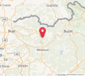 Map of Oprtalj, Istria