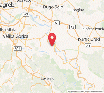 Map of Orle, County of Zagreb
