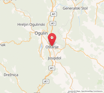 Map of Oštarije, Karlovac