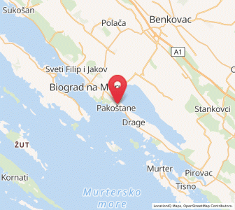 Map of Pakostane, County of Zadar