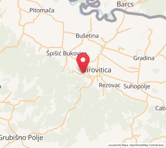 Map of Podgorje, County of Virovitica-Podravina