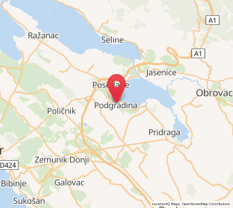 Map of Podgradina, County of Zadar
