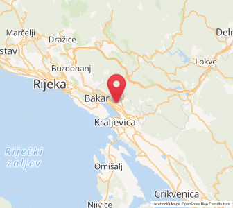 Map of Praputnjak, County of Primorje-Gorski Kotar