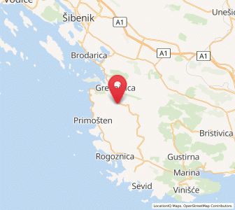 Map of Primošten Burnji, Šibenik-Knin