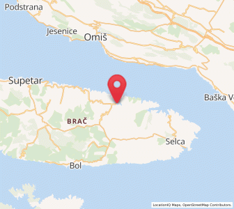 Map of Pučišća, Split-Dalmatia