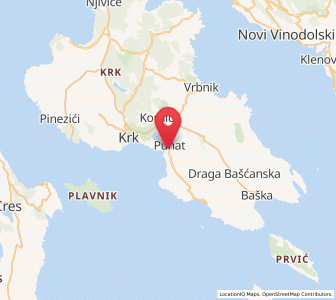 Map of Punat, County of Primorje-Gorski Kotar