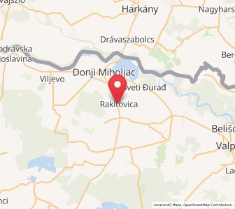 Map of Rakitovica, County of Osijek-Baranja