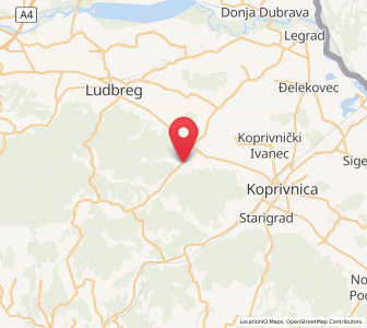 Map of Rasinja, County of Koprivnica-Križevci