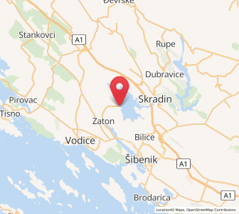 Map of Raslina, Šibenik-Knin