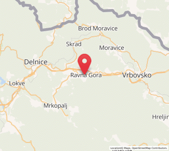 Map of Ravna Gora, County of Primorje-Gorski Kotar