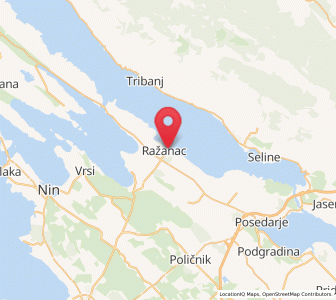 Map of Razanac, County of Zadar