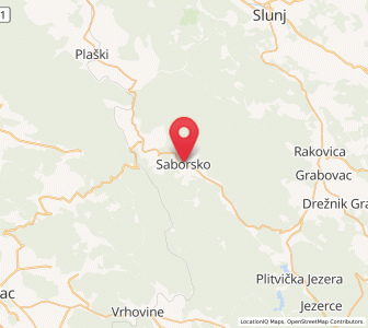Map of Saborsko, Karlovac