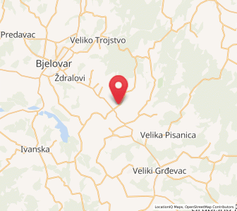 Map of Severin, Bjelovar-Bilogora