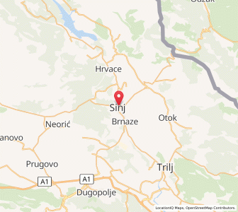 Map of Sinj, Split-Dalmatia