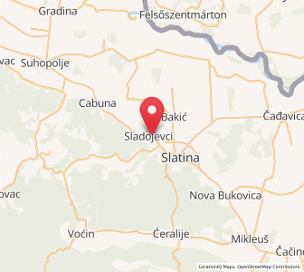 Map of Sladojevci, County of Virovitica-Podravina