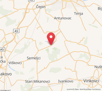 Map of Šodolovci, County of Osijek-Baranja